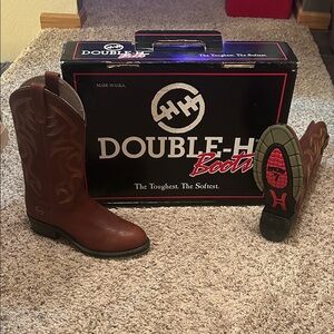Double H Rich Brown Leather Boots